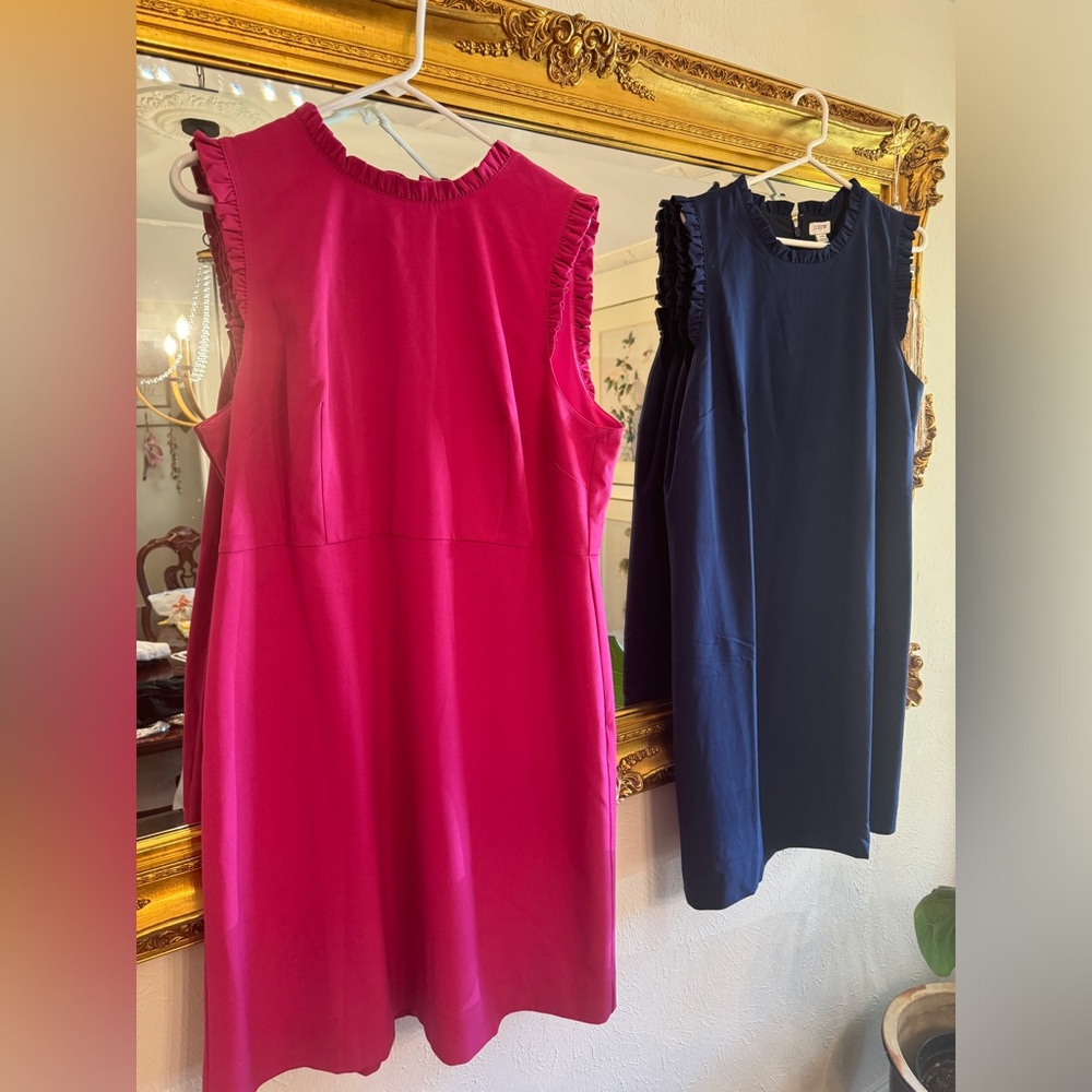 Bundle of 2 NWT J Crew ruffle neck suiting dresses